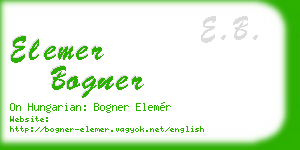 elemer bogner business card