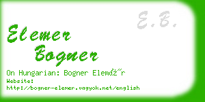 elemer bogner business card